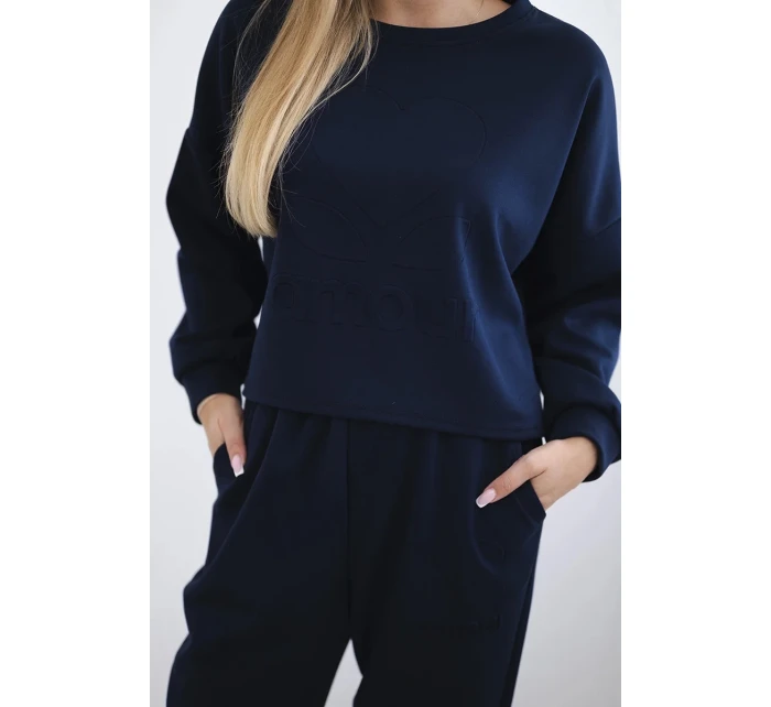 Viskózový komplet Amour teplákové + kalhoty námořnická modř Viskózový komplet Amour teplákové + kalhoty námořnická modř