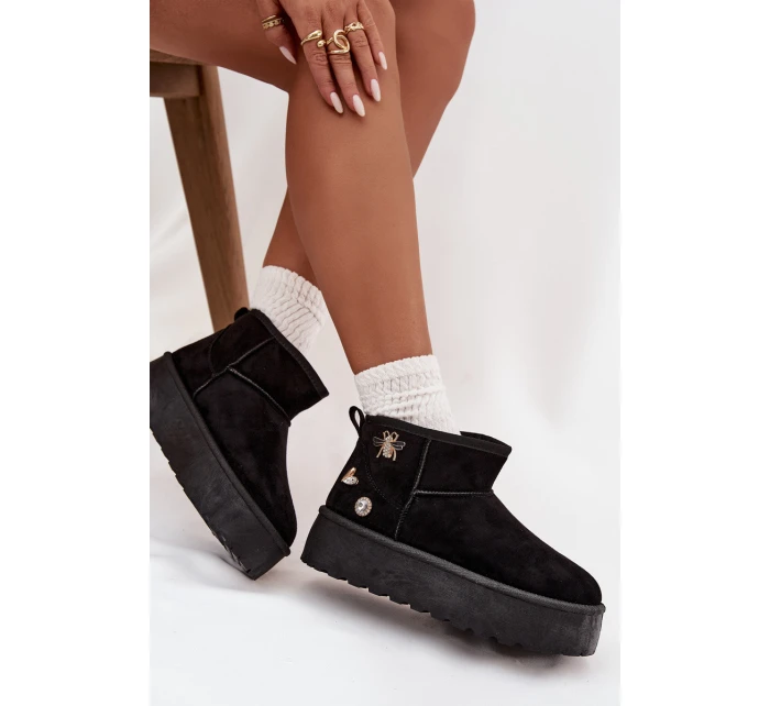 Dámské sněhule na platformě s přezkami černé Maelle Dámské sněhule na platformě s přezkami černé Maelle