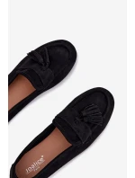 Dámské mokasíny s plochou podrážkou a třásněmi Černé Marilisse Dámské mokasíny s plochou podrážkou a třásněmi Černé Marilisse