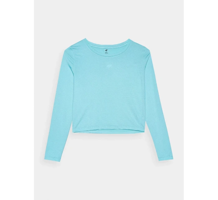 Dámské sportovní rychleschnoucí tričko s dlouhými rukávy loose 4F - modré