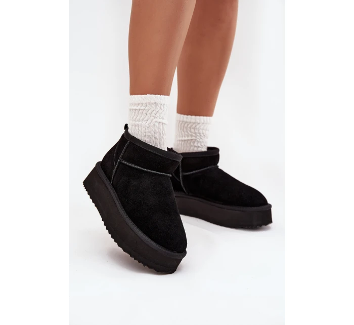 Dámské semišové sněhule Vinceza na platformě – černé Dámské semišové sněhule Vinceza na platformě – černé