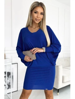 šaty s výstřihem chrpové model 21915145 - numoco