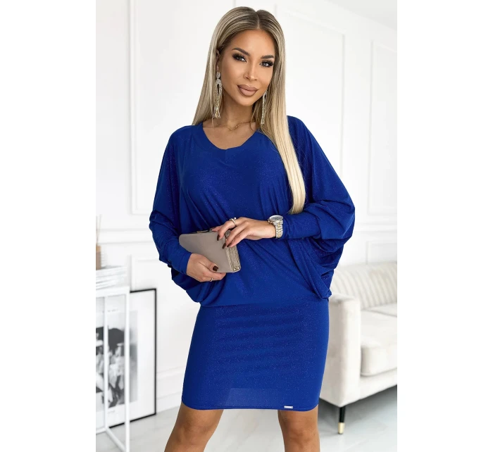 šaty s výstřihem chrpové model 21915145 - numoco šaty s výstřihem chrpové model 21915145 - numoco