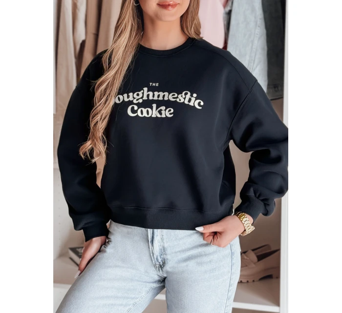 Dámská oversize mikina s potiskem COOKIES tmavě modrá FashionStreet BY1447 Dámská oversize mikina s potiskem COOKIES tmavě modrá FashionStreet BY1447