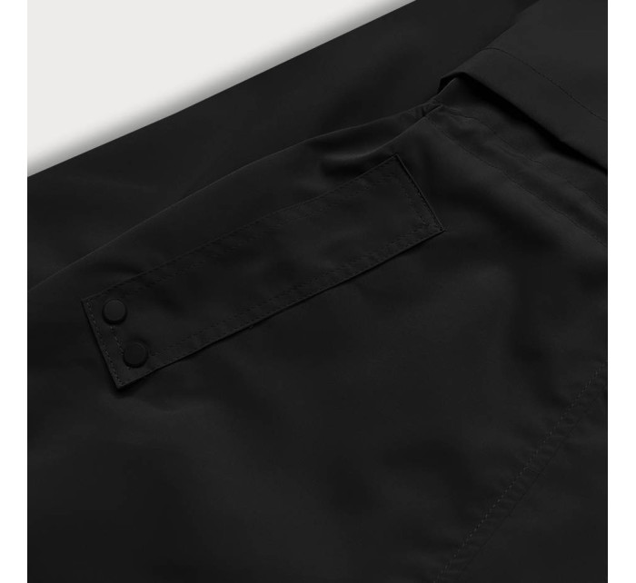 Tenká černá dámská bunda s podšívkou (B8128-1)