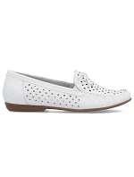 Dámské kožené prolamované mokasíny model 22063273 lehké pohodlné bílé barvy - Rieker