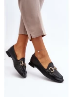Dámské mokasíny na ploché podrážce s ozdobou černé model 21650939 - Boto Dámské mokasíny na ploché podrážce s ozdobou černé model 21650939 - Boto