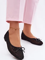 Síťované baleríny s ozdobou Vinceza 62270 Černé