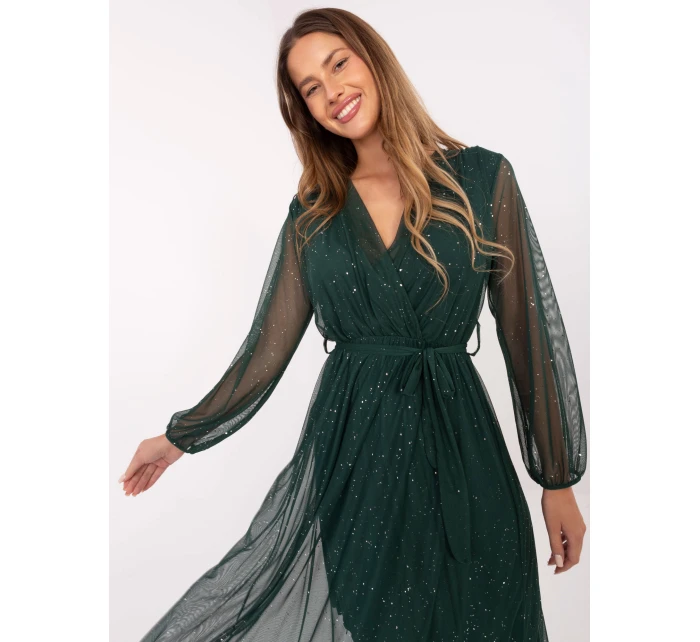 Sukienka IT SK model 21717753 ciemny zielony - FPrice Sukienka IT SK model 21717753 ciemny zielony - FPrice