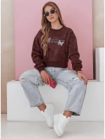 Dámská oversize mikina s vázáním v barvě  vínová Dstreet model 21988053 - FashionStreet