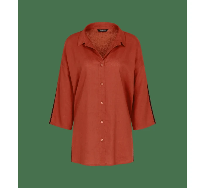 Summer Wear Boyfriend Shirt 01 - HAUTE ORANGE - TRIUMPH HAUTE ORANGE - TRIUMPH