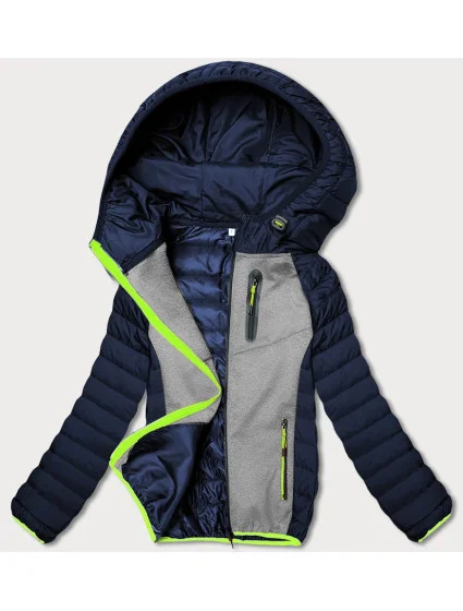Tmavě dámská sportovní bunda s vsadkami model 18423282 - J.STYLE