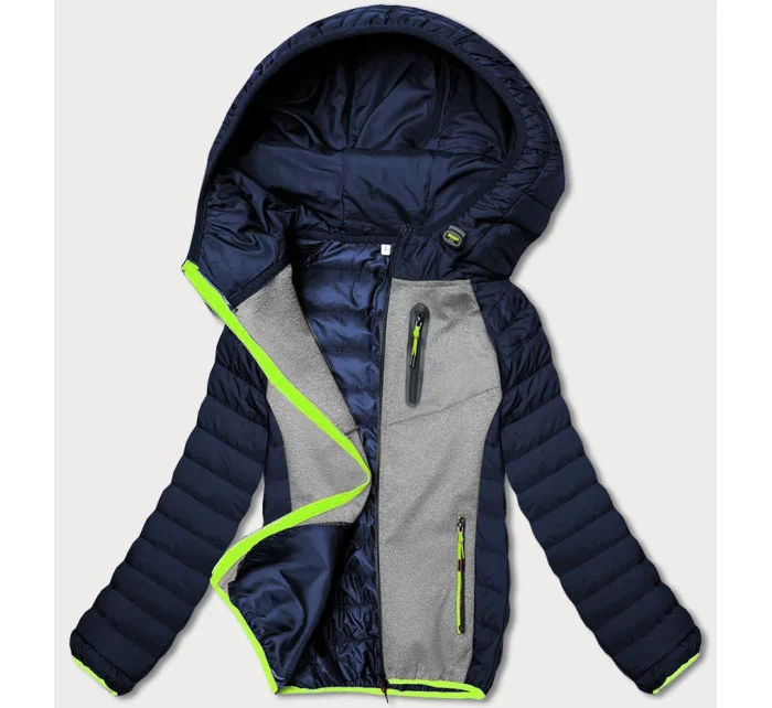 Tmavě dámská sportovní bunda s vsadkami model 18423282 - J.STYLE