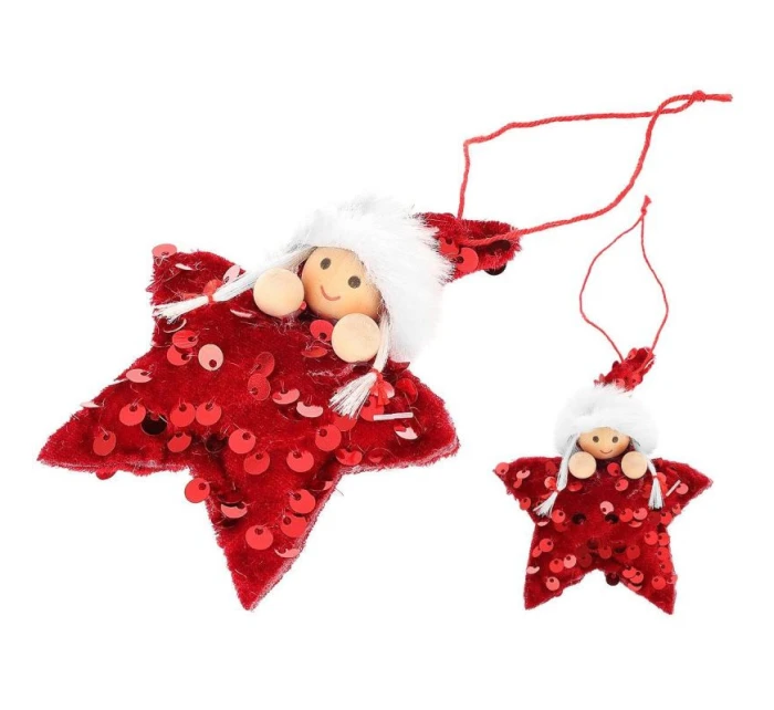 SADA PŘÍVĚSKŮ 3 KS HVĚZDIČKY PRO PANENKY FLITRY ČERVENÁ