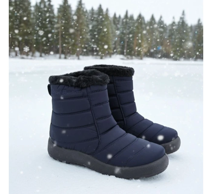 Nepromokavé sněhové boty na zip NEWS W model 18847113 navy blue - Inny Nepromokavé sněhové boty na zip NEWS W model 18847113 navy blue - Inny