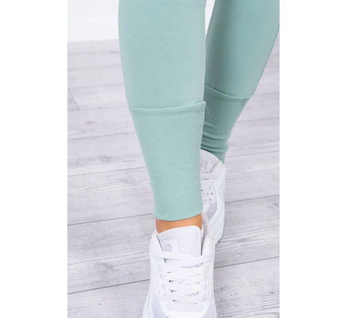 Komplet z szerokimi ściągaczami ciemny miętowy