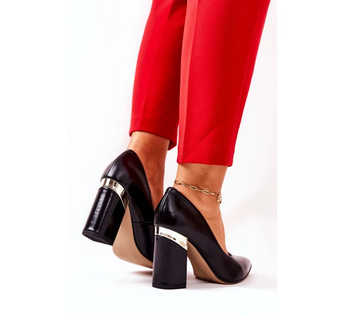 Kožené lodičky Lewski 3117 Černé Kožené lodičky Lewski 3117 Černé