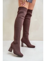 Se Po Kolena Na Podpatku Tmavě Zelené model 21679779 - Boto