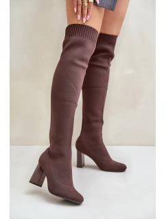 Se Po Kolena Na Podpatku Tmavě Zelené model 21679779 - Boto