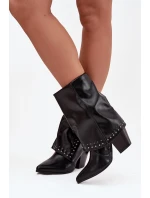 Kovbojky s  a zdobením zateplené Černé model 21747824 - Boto