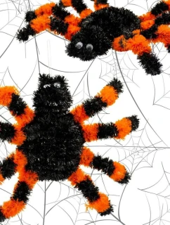 DEKORATIVNÍ FIGURKA HALLOWEENSKÝ PAVOUK ORANŽOVÝ