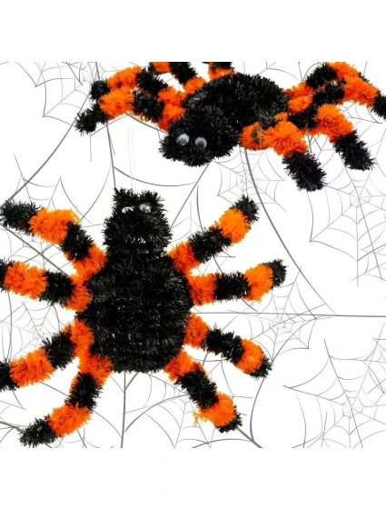 DEKORATIVNÍ FIGURKA HALLOWEENSKÝ PAVOUK ORANŽOVÝ DEKORATIVNÍ FIGURKA HALLOWEENSKÝ PAVOUK ORANŽOVÝ