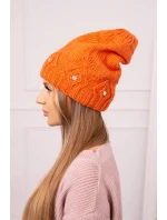 Dámská čepice oranžová model 18752343 - K-Fashion Dámská čepice oranžová model 18752343 - K-Fashion