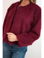 Dámská bunda bez zapínání model 21345073 bordová - K-Fashion