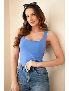 Dámská halenka na ramínka s výstřihem džínová