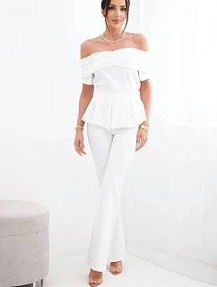 Dámský bavlněný komplet s krátkým rukávem a šortkami žlutý