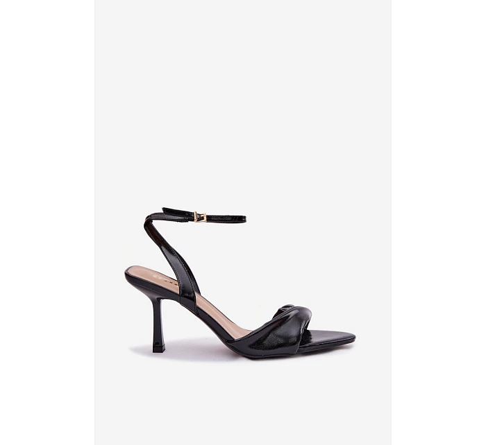 Dámské sandály na podpatku z eko kůže Černé Sedira Dámské sandály na podpatku z eko kůže Černé Sedira