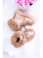 růžové zlaté izolované dětské boty Trapery Fobos
