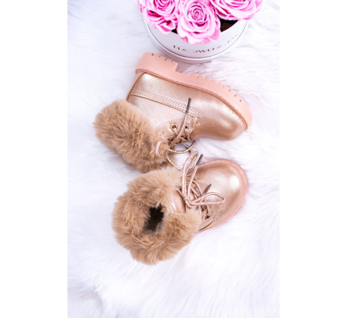 růžové zlaté izolované dětské boty Trapery Fobos