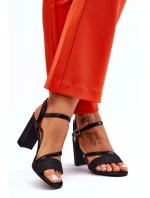 Lesklé sandály na vysokém podpatku černé Alicia Lesklé sandály na vysokém podpatku černé Alicia