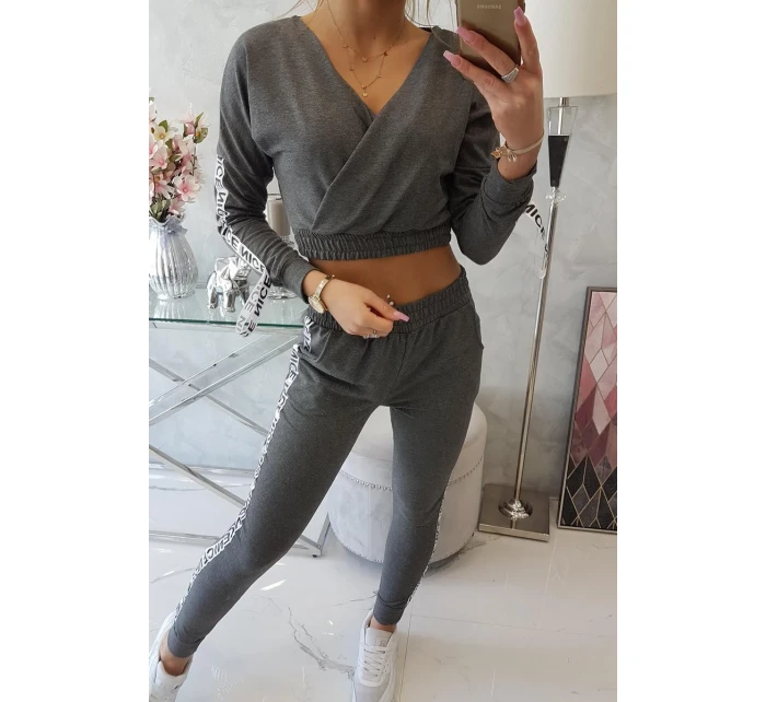 Sada s ozdobnými pásky grafitová melanž