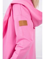 Dlouhý kabát s kapucí světle růžový