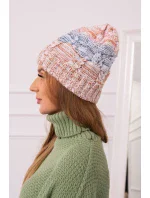 Fleecová čepice Dolores K303 camel+jeans+red Fleecová čepice Dolores K303 camel+jeans+red