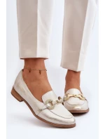 Dámské kožené mokasíny s ozdobou Zazoo 2880 Zlaté