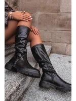 Dámské kozačky z ekologické kůže Černé model 21714832 - Boto