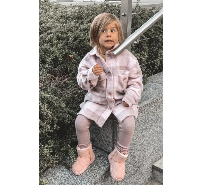 Dětské Teplé Sněhule Semišové Růžové Gooby Dětské Teplé Sněhule Semišové Růžové Gooby