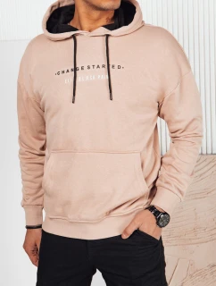 Pánská mikina s potiskem béžová model 21976150 - Dstreet