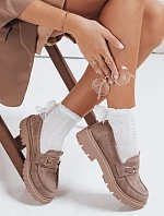 Dámské semišové béžové mokasíny FashionStreet ZY1126