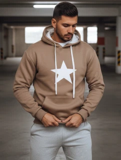 Pánská velbloudí mikina s kapucí model 21993049 - Dstreet