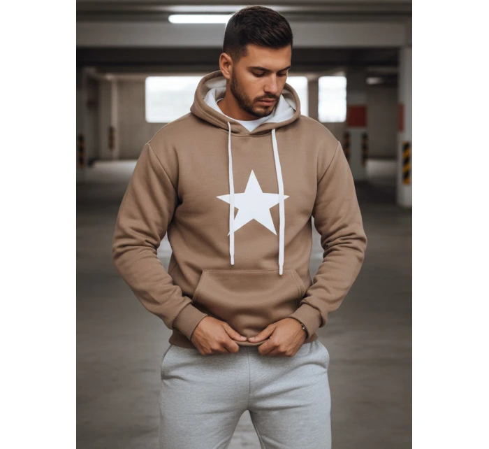 Pánská velbloudí mikina s kapucí model 21993049 - Dstreet Pánská velbloudí mikina s kapucí model 21993049 - Dstreet