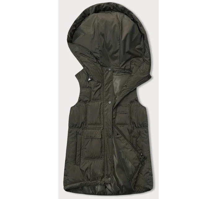 Péřová dámská vesta v khaki barvě model 18851561 - S'WEST