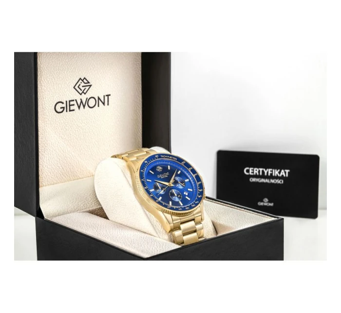 Pánské hodinky Giewont Chronograph Sapphire Gold Blue GW3520-B5
