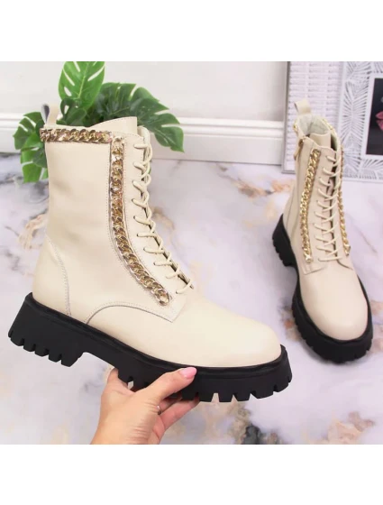 Zateplené kožené boty s řetězem Artiker W HBH40