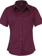 Premier PR 302 Popelínová halenka s krátkým rukávem 39.0302 aubergine
