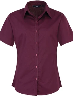 Premier PR 302 Popelínová halenka s krátkým rukávem 39.0302 aubergine