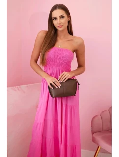 Dámské viskózové šaty s elastickým topem růžový